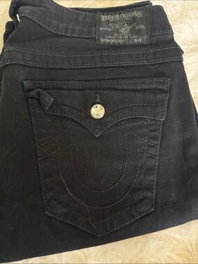True Religion Women’s Black Bootcut Jeans with Signature Pocket